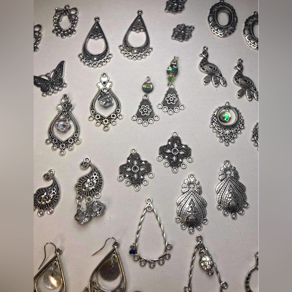 200pc Tibetan Silver Chandelier Earring Bases & MORE Jewelry Diy Making Bundle - Picture 7 of 15